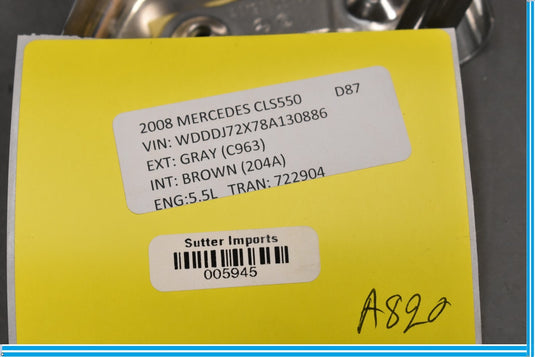 06-11 Mercedes CLS550 CLS500 W219 Front Right Passenger Upper Door End Cap Oem