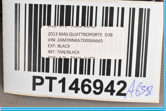 04-18 Maserati Quattroporte Rear Bose Subwoofer Sub Woofer Sound Speaker Oem