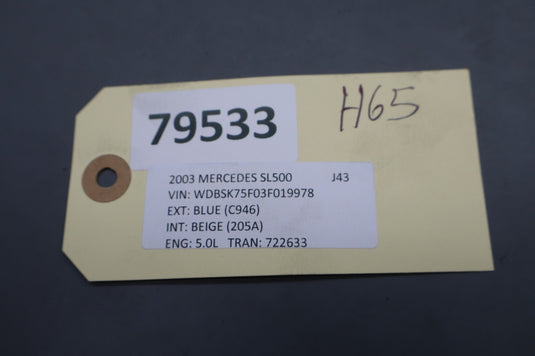 03-12 Mercedes R230 SL500 SL550 Trunk 3rd Third Brake Stop Light Lamp Oem